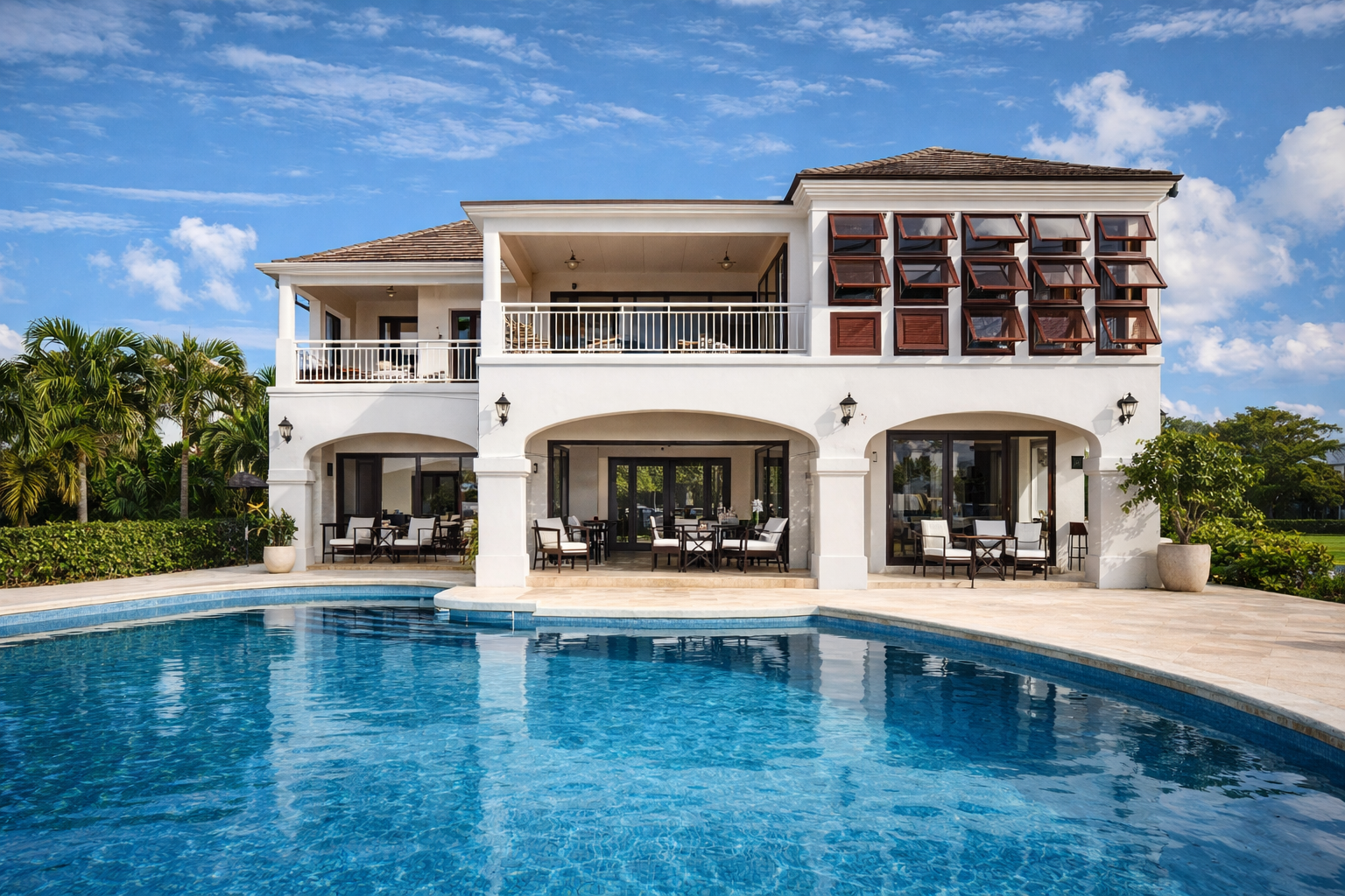 Gebäudeensemble auf Barbados nach geplanter und ausgeführter Umbau- und Sanierungsmaßnahme