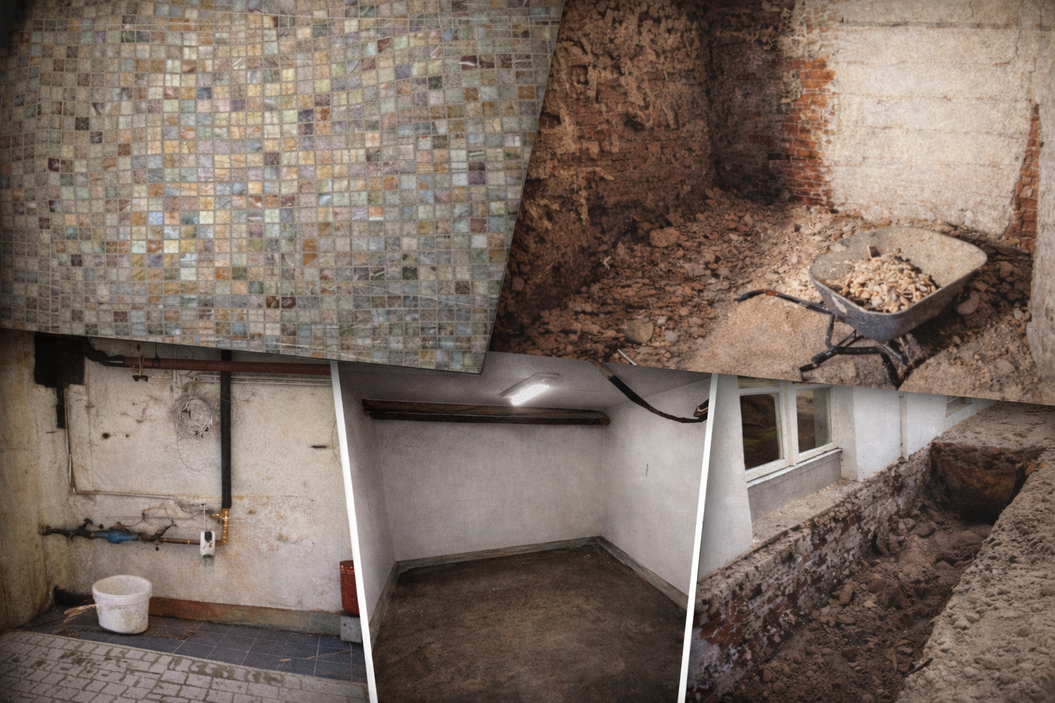 Bauvorhaben 2012 in Bremen-Vahr nahe der Galopprennbahn – Innen- und Außenabdichtung, Kellersanierung und Schimmelpilzsanierung an einer Villa