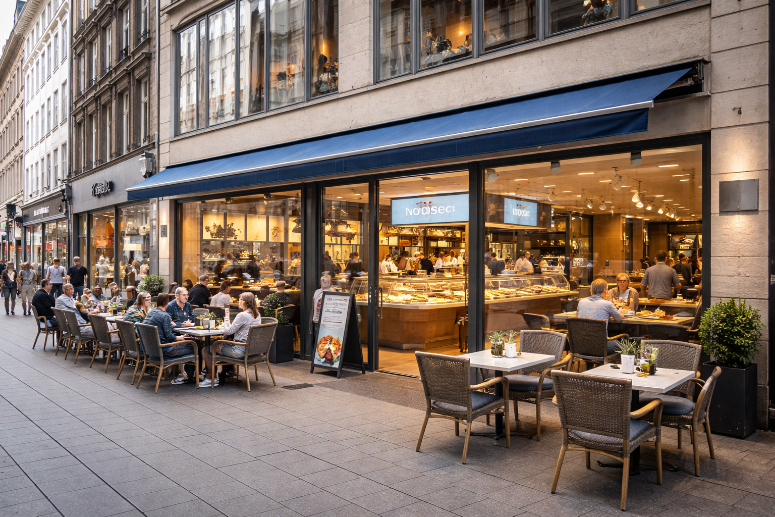 Fischrestaurant in Bremen in der Sögestraße, Sanierungs- und Reparaturarbeiten 1991 im Innen- und Bestandsbereich.