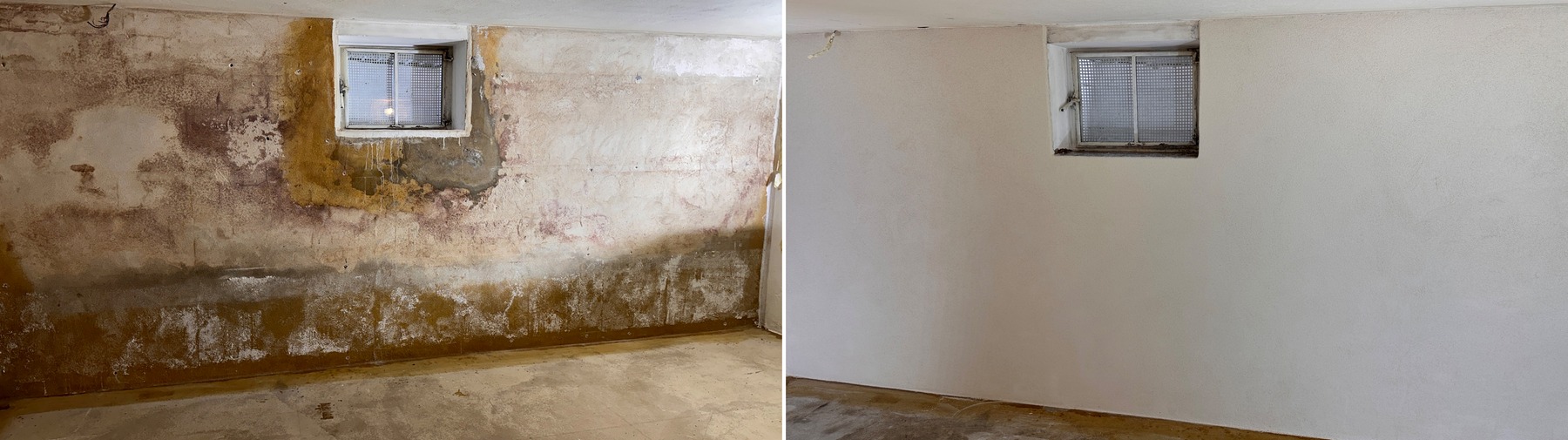 Vorher-Nachher: Kellerwand saniert in mehreren Kellerräumen – Langenwedel Richtweg 2023
